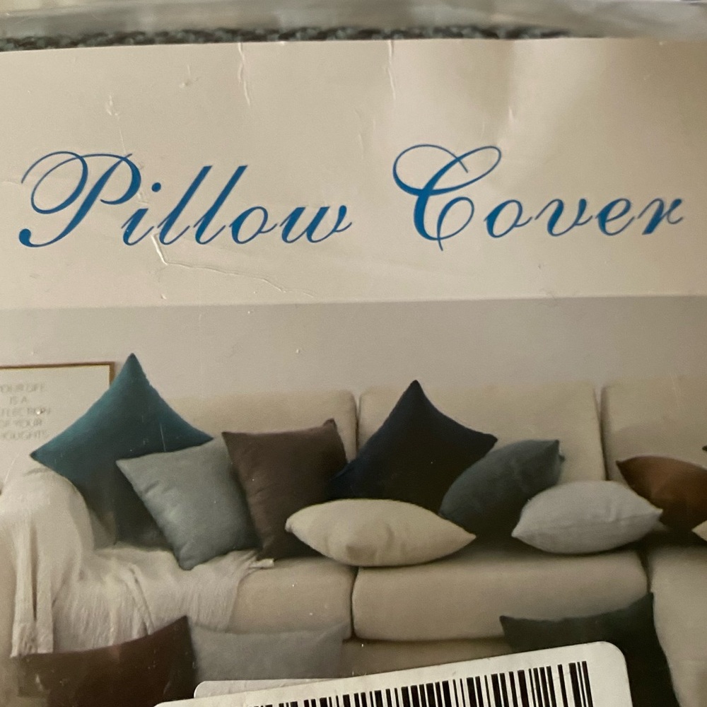 Set of two pillow covers blue/black size 24 x 24. New in package.